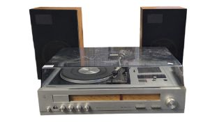 20TH CENTURY PHILLIPS VINYL TURNTABLE & A PAIR OF PHILLIPS SPEAKERS