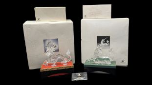 SWAROVSKI - THREE 1990S CRYSTAL GLASS FIGURES FROM THE FABULOUS CREATURES SERIES