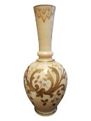 19TH CENTURY VICTORIAN OPALINE GLASS ENAMELLED BUD VASE