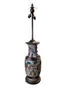 19TH CENTURY CRACKLE GLAZED 19TH CENTURY VASE / CONVERTED TABLE LAMP