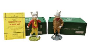 BESWICK - 1999 RUPERT BEAR & PODGY PIG LIMITED EDITION CHINA FIGURES