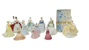 ROYAL DOULTON & WORCESTER & COALPORT - COLLECTION OF PORCELAIN LADY FIGURES