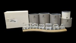 SWAROVSKI - LATE 20TH CENTURY SILVER CRYSTAL GLASS TRAIN EXPRESS SET
