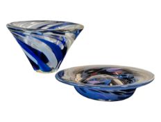 TWO VINTAGE STUDIO ART GLASS BOWL