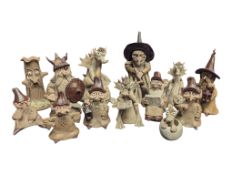 JOHN HILDER - COLLECTION OF LATE 20TH CENTURY STONEWARE POTTERY FANTASY FIGURES