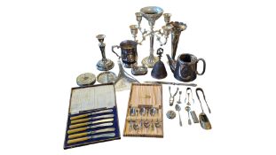 COLLECTION OF 19TH CENTURY & LATER SILVER PLATE & SILVERED METAL ITEMS