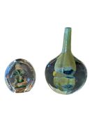 MDINA, MALTA - VINTAGE STUDIO ART GLAS VASE & SIMILAR PAPERWEIGHT