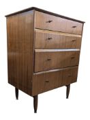 BRITISH MODERN DESIGN - VINTAGE TEAK MID CENTURY CHEST OF DRAWERS