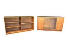 BRITISH MODERN DESIGN - LOW TEAK WOOD LIBRARY BOOKCASE