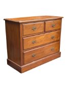 EARLY 20TH CENTURY SATIN WALNUT CHEST OF DRAWERS