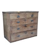 19TH CENTURY GEORGE III FIGURED OAK CHEST OF DRAWERS