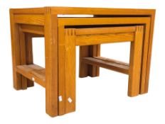 CONTEMPORARY MODERN DESIGN - SOLID OAK NEST OF TABLES