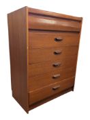 WILLIAM LAWRENCE FURNITURE - MID 20TH CENTURY TEAK CHEST OF DRAWERS