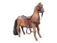 VINTAGE 20TH CENTURY HARDWOOD DECORATIVE HORSE FIGURE