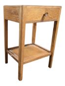AIR MINISTRY STYLE 20TH CENTURY OAK BEDSIDE TABLE
