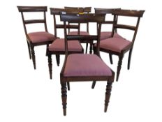 SET OF 6 19TH CENTURY REGENCY MAHOGANY BAR BACK DINING CHAIR