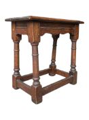 19TH CENTURY PEG JOINT SOLID OAK STOOL