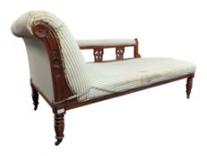 19TH CENTURY VICTORIAN MAHOGANY CHAISE LONGUE