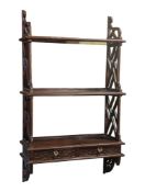 CHIPPENDALE-STYLE MAHOGANY HANGING SHELF