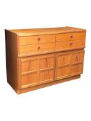 NATHAN FURNITURE - MID 20TH CENTURY SQUARES TEAK SIDEBOARD