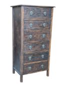 VINTAGE 20TH CENTURY OAK PEDESTAL CHEST OF DRAWERS