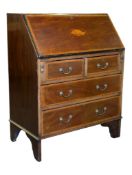 EDWARDIAN MAHOGANY INLAID BUREAU DESK