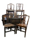 18TH CENTURY GATELEG OAK DROP LEAF TABLE W/ FOUR CHAIRS