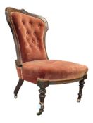 VICTORIAN SPOOBACK CHAIR WITH CASTORS