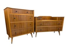 AUSTINSUITE FURNITURE - MID CENTURY TOLA / TEAK WOOD CHEST & DRESSING CHEST OF DRAWERS