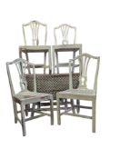 19TH CENTURY VICTORIAN GATE LEG DROP LEAF TABLE & FOUR CHAIRS