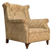 19TH CENTURY VICTORIAN QUEEN ANNE STYLE WINGBACK ARMCHAIR