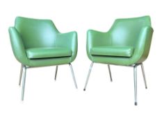 BRITISH MODERN DESIGN - PAIR OF MID 20TH CENTURY OFFICE ARMCHAIRS