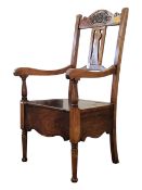 VICTORIAN 19TH CENTURY MAHOGANY COMMODE ARMCHAIR