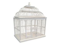 VINTAGE 20TH CENTURY WHITE PAINTED BIRD CAGE