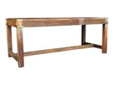 20TH CENTURY MAHOGANY & BRASS CAMPAIGN COFFEE TABLE