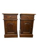 PAIR OF VICTORIAN REVIVAL BEDSIDE CABINETS