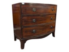GEORGE III MAHOGANY BOW FRONT CHEST OF DRAWERS