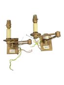 PAIR OF MODERN BRASS TELESCOPIC ADJUSTABLE WALL LIGHT SCONCES
