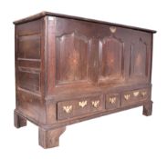 LARGE 17TH CENTURY OAK MULE CHEST COFFER
