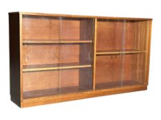 BRITISH MODERN DESIGN - TEAK LOW LIBRARY BOOKCASE DISPLAY CABINET
