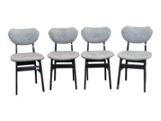 SET OF FOUR E GOMME STYLE BUTTERFLY BACK DINING CHAIRS