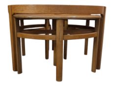 NATHAN FURNITURE - MID CENTURY NATHAN TEAK TRINITY NEST OF TABLES