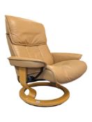 EKORNES - 20TH CENTURY STRESSLESS OF NORWAY RECLINING SWIVEL ARMCHAIR