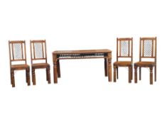 LARGE VINTAGE 20TH CENTURY DINING TABLE W/ FOUR CHAIRS