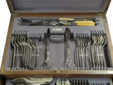 CANTEEN OF CUTLERY HOUSE IN ART DECO OAK CABINET