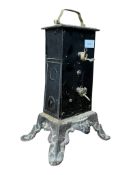 FRENCH EBONISED METAL & IRON FRAMED CLOCKWORK ROTISSERIE