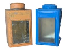 TWO VINTAGE 20TH CENTURY METAL LANTERNS