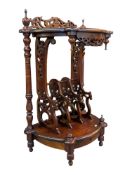 19TH CENTURY VICTORIAN REPRODUCTION MAHOGANY MAGAZINE RACK