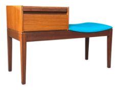 CHIPPY FURNITURE BRITISH MODERN DESIGN - CHIPPY TEAK WOOD TELEPHONE HALL SEAT