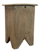 1920S LIMED OAK ARTS & CRAFTS HINGED TOP STOOL